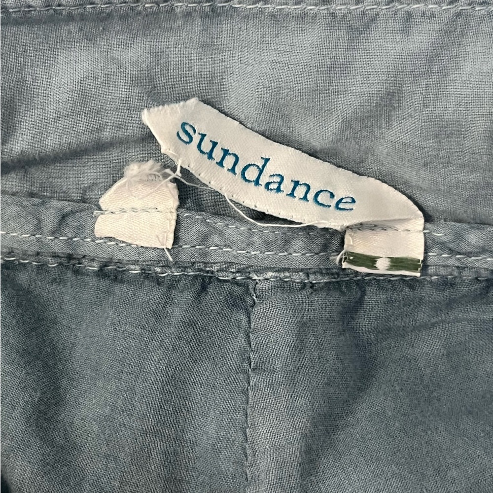Sundance Womens Everyday Eyelet Pants Seafoam Tie Waist Cinch Hem BOHO — Size 6 - Picture 14 of 15